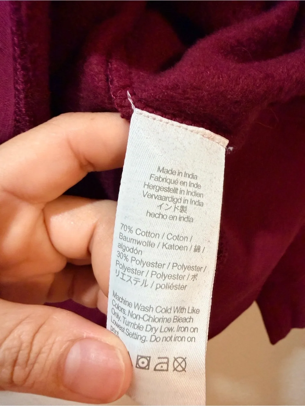 J. Crew Men's Burgundy Crewneck Sweatshirt with White '1983' Print